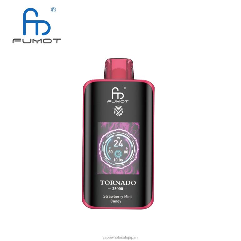 Fumot Tornado 25000 使い捨て電子タバコ ストロベリーミントキャンディー ZB04P15 電子タバコ ニコチン